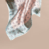 Petit carré de soie à imprimé pyjama - Chalk Pink