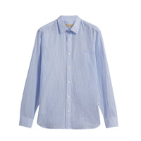 Chemise en coton mélangé à rayures - Light Blue