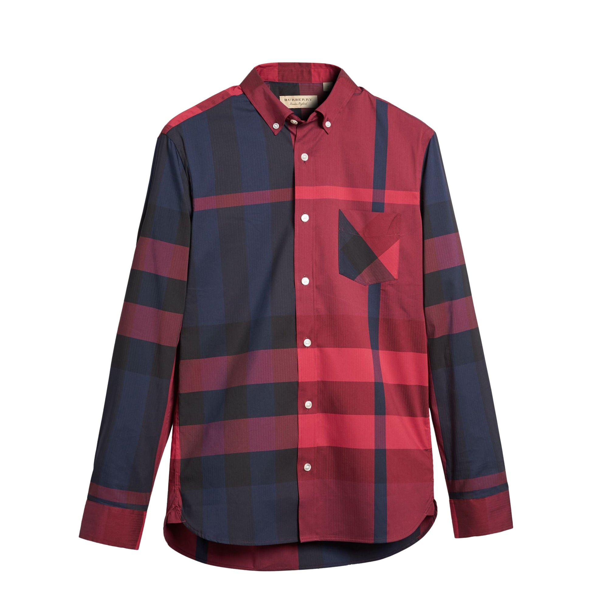 Chemise col boutonné en coton extensible mélangé - Bright Red