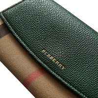 Portefeuille continental en coton House check et cuir - Dark Forest Green