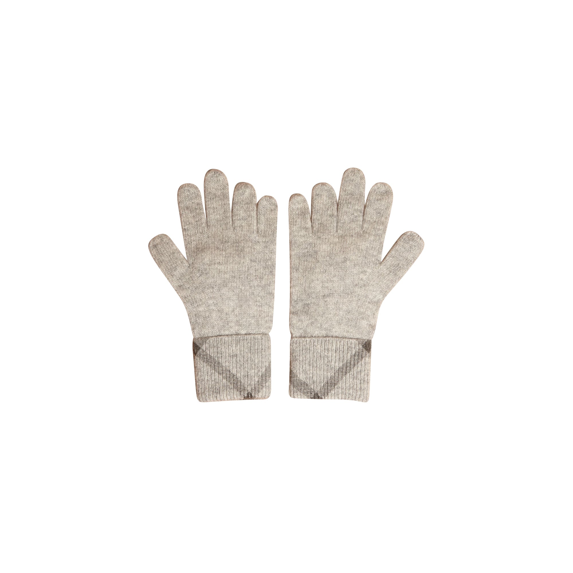Gants en cachemire ornés d'un motif check - Pale Grey Melange