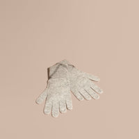 Gants en cachemire ornés d'un motif check - Pale Grey Melange