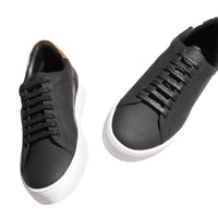Sneakers en cuir à motif check perforé - Black
