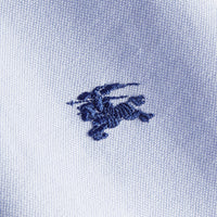 Chemise Oxford en coton à col boutonné avec détails check - Cornflower Blue