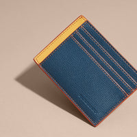 Porte-cartes en cuir color-block - Marine Blue