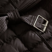 Doudoune longue rembourrée avec capuche repliable - Black
