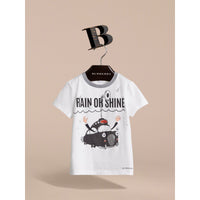 T-shirt en coton à motif Rain or Shine - White
