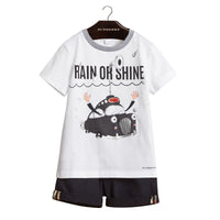 T-shirt en coton à motif Rain or Shine - White