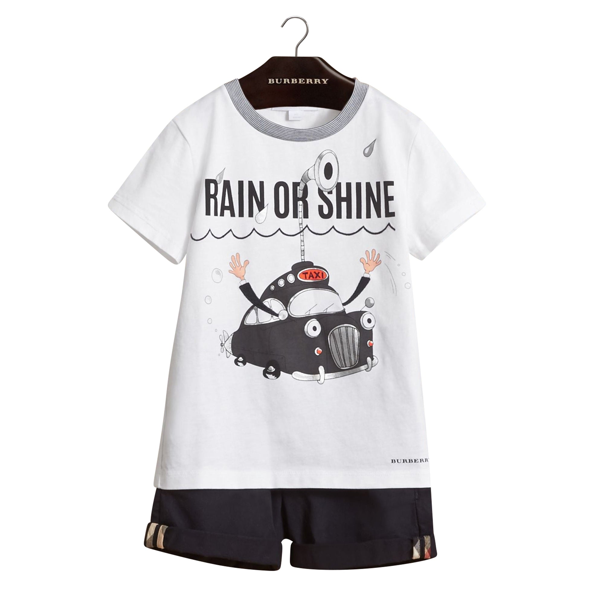 T-shirt en coton à motif Rain or Shine - White