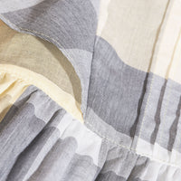 Robe en coton à motif check avec volants - Pale Yellow