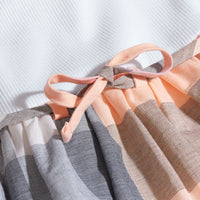 Robe t-shirt en jersey de coton à motif check - Apricot
