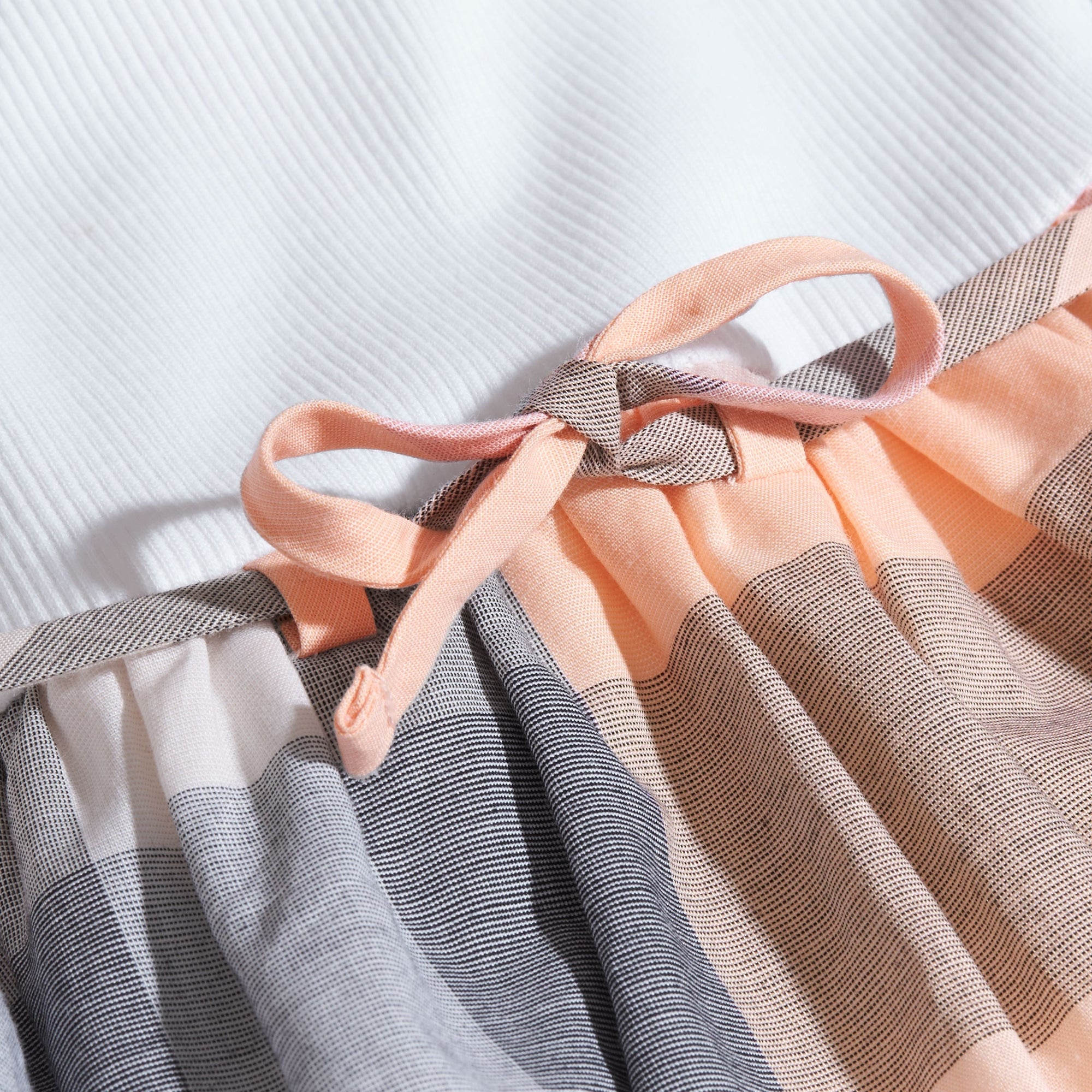 Robe t-shirt en jersey de coton à motif check - Apricot