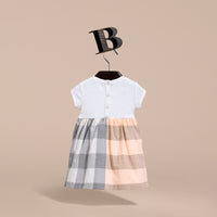 Robe t-shirt en jersey de coton à motif check - Apricot