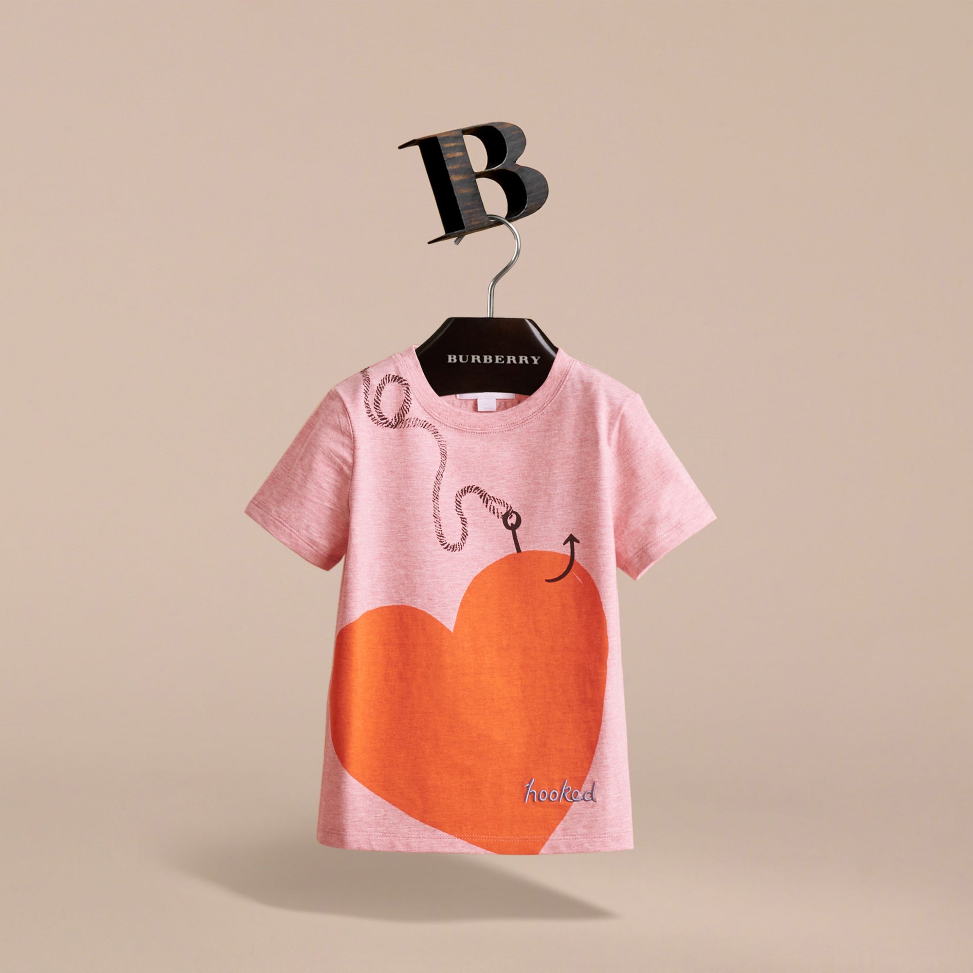 T-shirt en coton avec motif Cœur de Cupidon - Light Copper Pink
