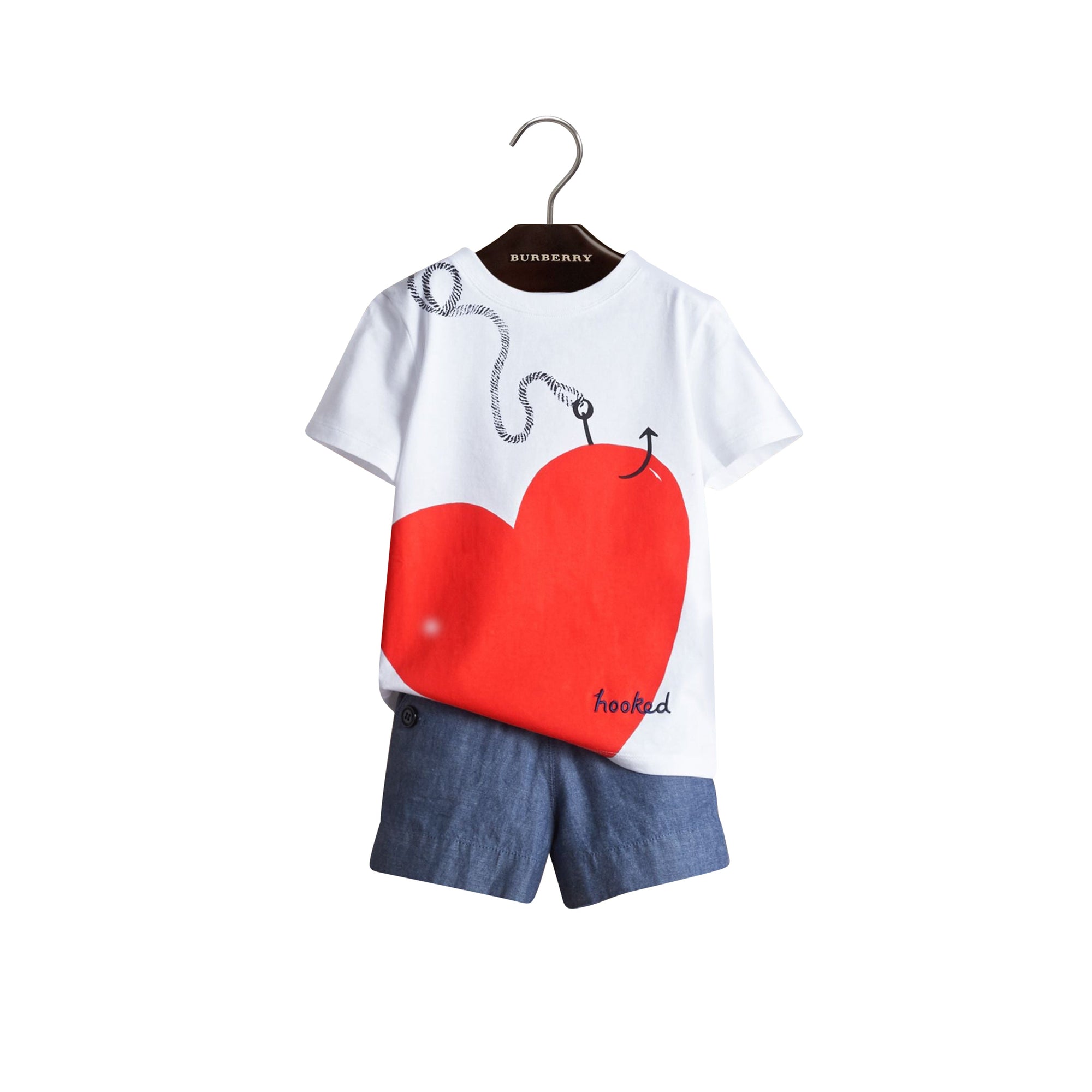 T-shirt en coton avec motif Cœur de Cupidon - White