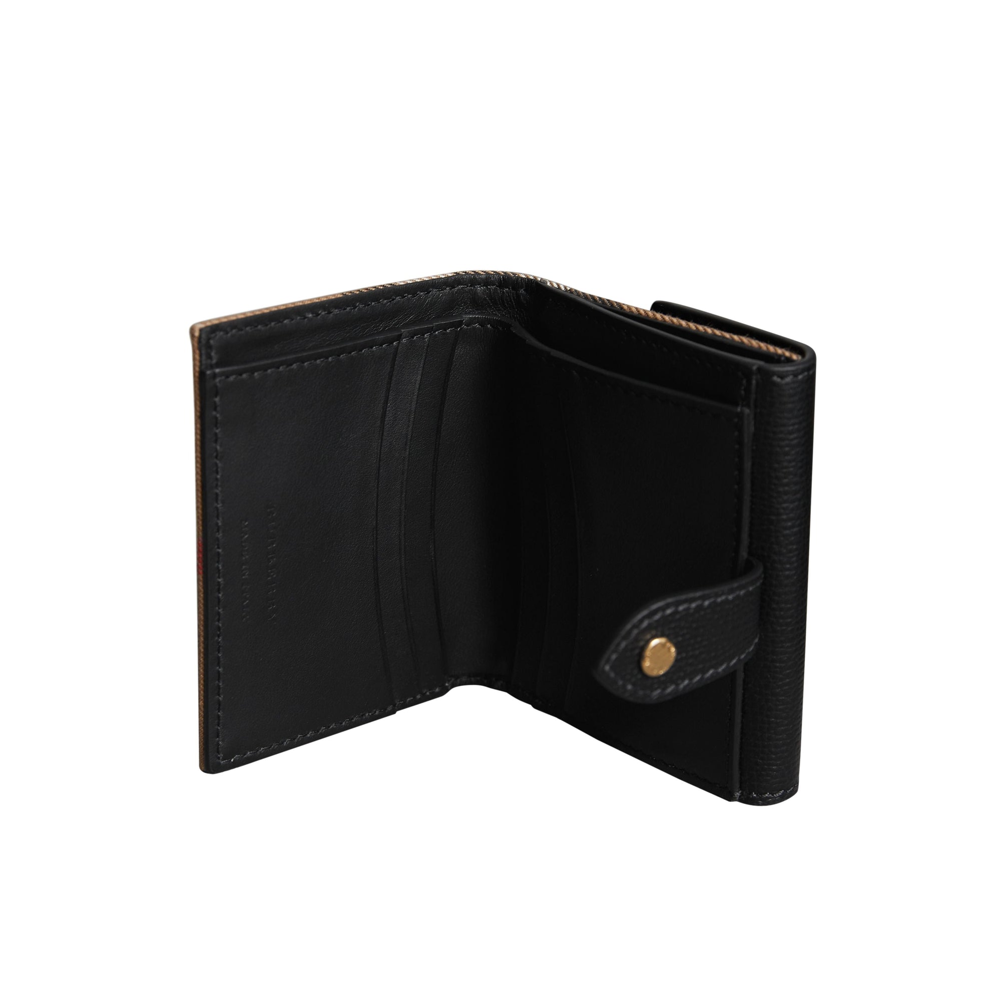 Portefeuille en coton House check et cuir - Black