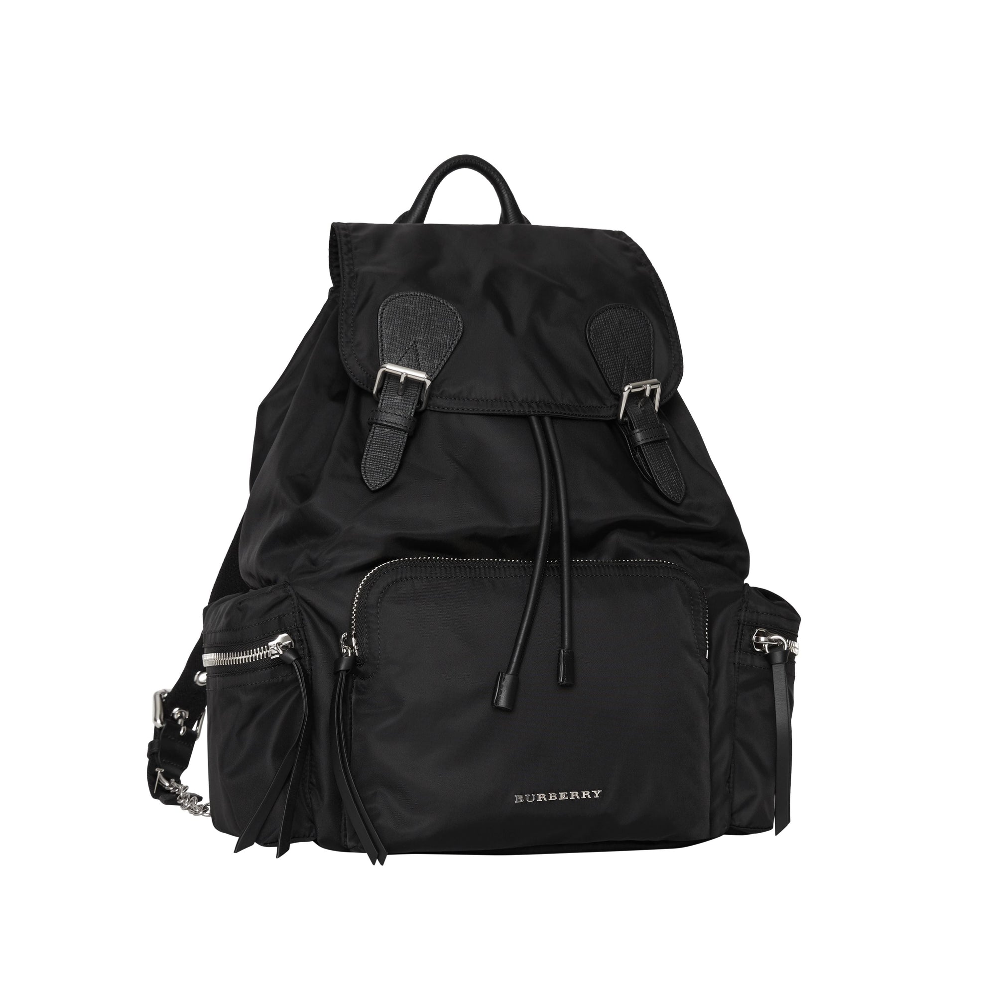 Grand sac The Rucksack en nylon technique et cuir - Black