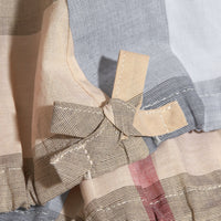 Haut en coton à motif check et fronces - Pale Stone Check