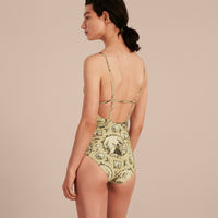 Maillot de bain à imprimé papier peint - Dusty Citrine