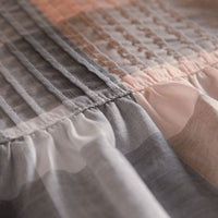Robe en coton à motif check avec volants - Apricot