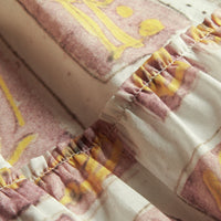 Robe en coton avec imprimé à motifs encadrés - Pale Ash Rose