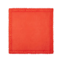 Grand carré de soie et laine en jacquard Monogram - Vermillion