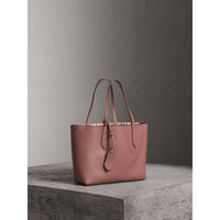 Petit sac tote réversible en cuir et tissu Haymarket check - Light Elderberry