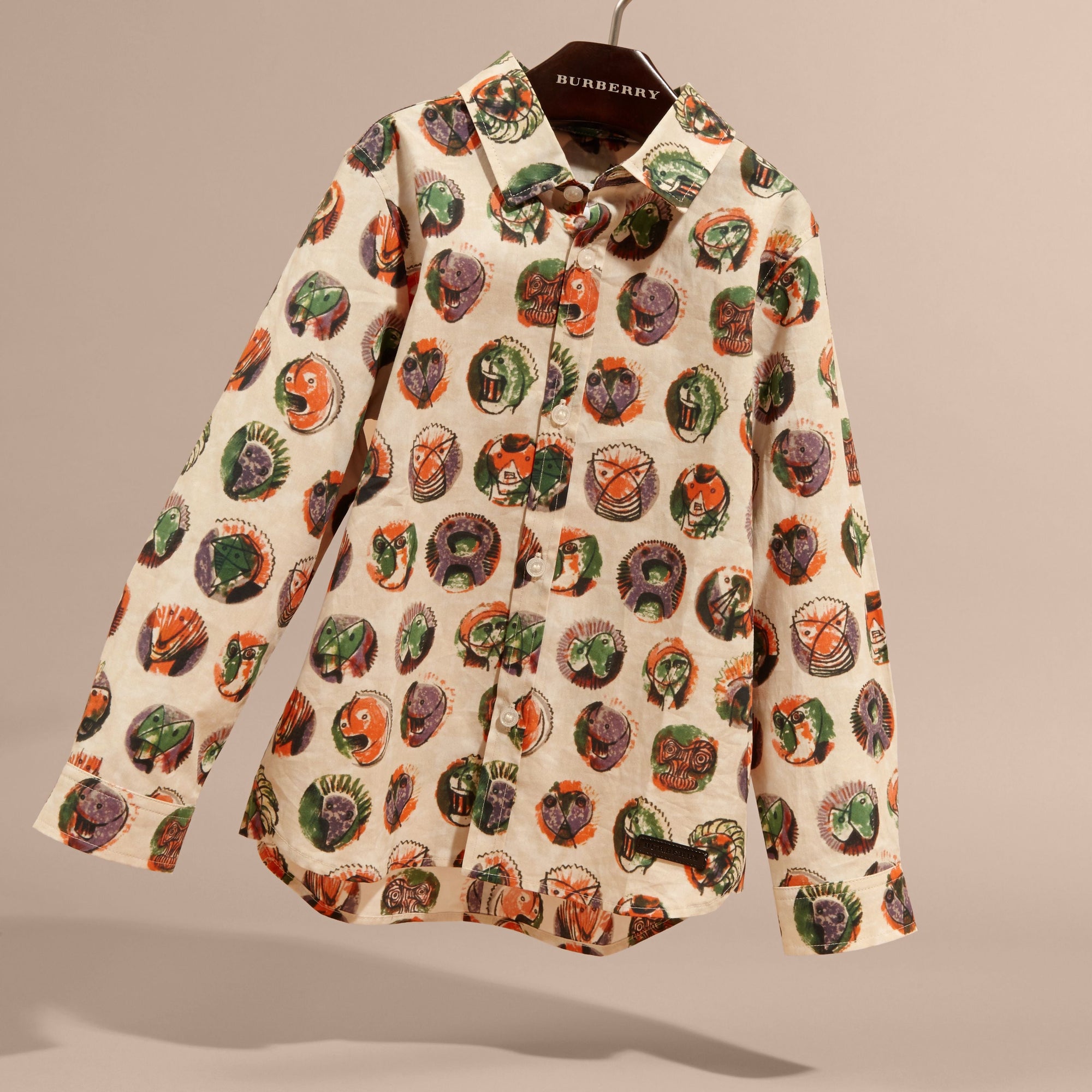 Chemise en coton à imprimé Pallas Heads - Natural White