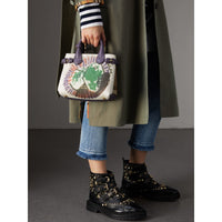 Sac The Baby Banner en cuir avec imprimé Pallas Heads - Dusty Violet