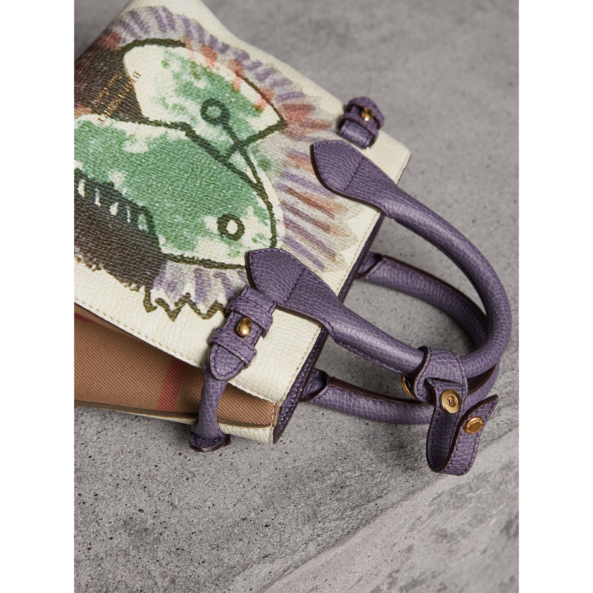 Sac The Baby Banner en cuir avec imprimé Pallas Heads - Dusty Violet