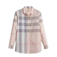 Chemise en coton à motif check - Apricot