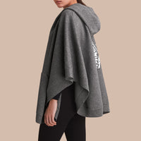 Poncho à capuche en laine et cachemire à motif Pallas Helmet - Mid Grey