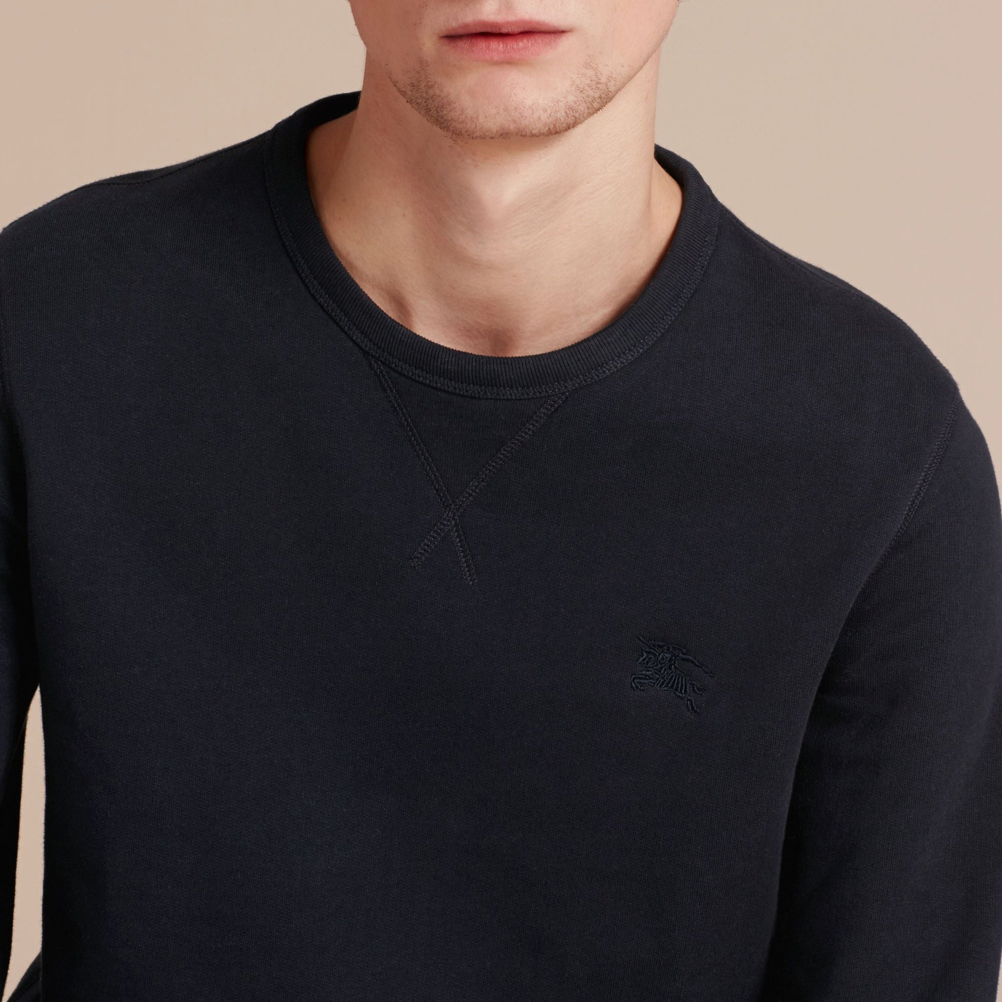 Sweat-shirt en jersey de coton mélangé - Navy