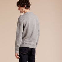 Sweat-shirt en jersey de coton mélangé - Pale Grey Melange