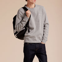 Sweat-shirt en jersey de coton mélangé - Pale Grey Melange