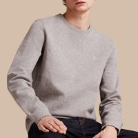 Sweat-shirt en jersey de coton mélangé - Pale Grey Melange