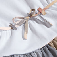 Robe en coton à motif check avec mancherons - Pale Stone