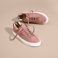 Sneakers en coton avec motif check - Antique Rose