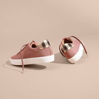 Sneakers en coton avec motif check - Antique Rose