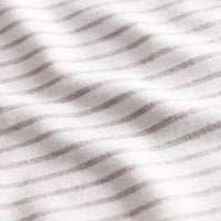 T-shirt à rayures et motif check en laine mélangée - Light Grey Melange