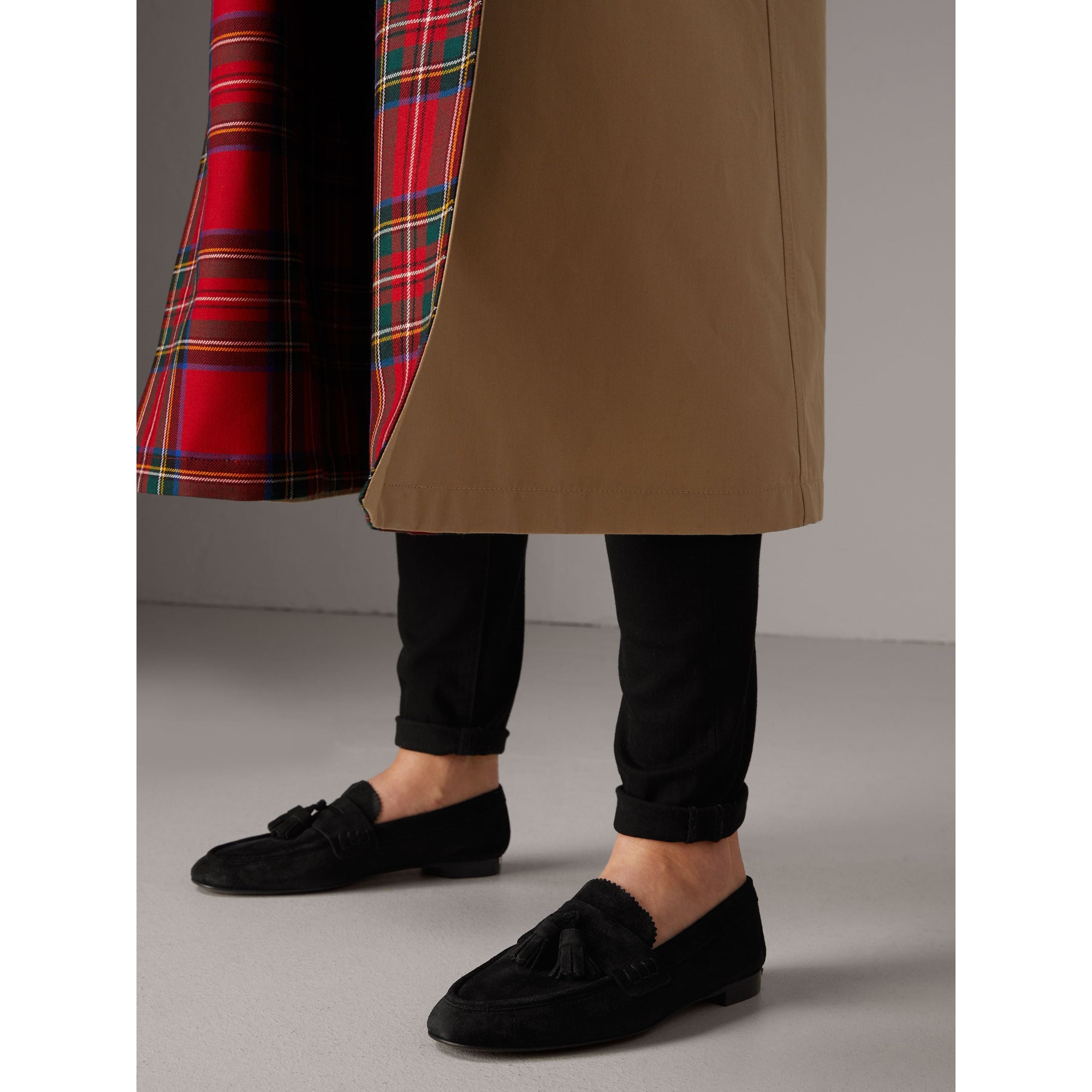 Mocassins en cuir velours avec pampilles - Black