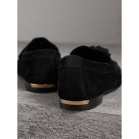 Mocassins en cuir velours avec pampilles - Black