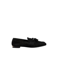 Mocassins en cuir velours avec pampilles - Black