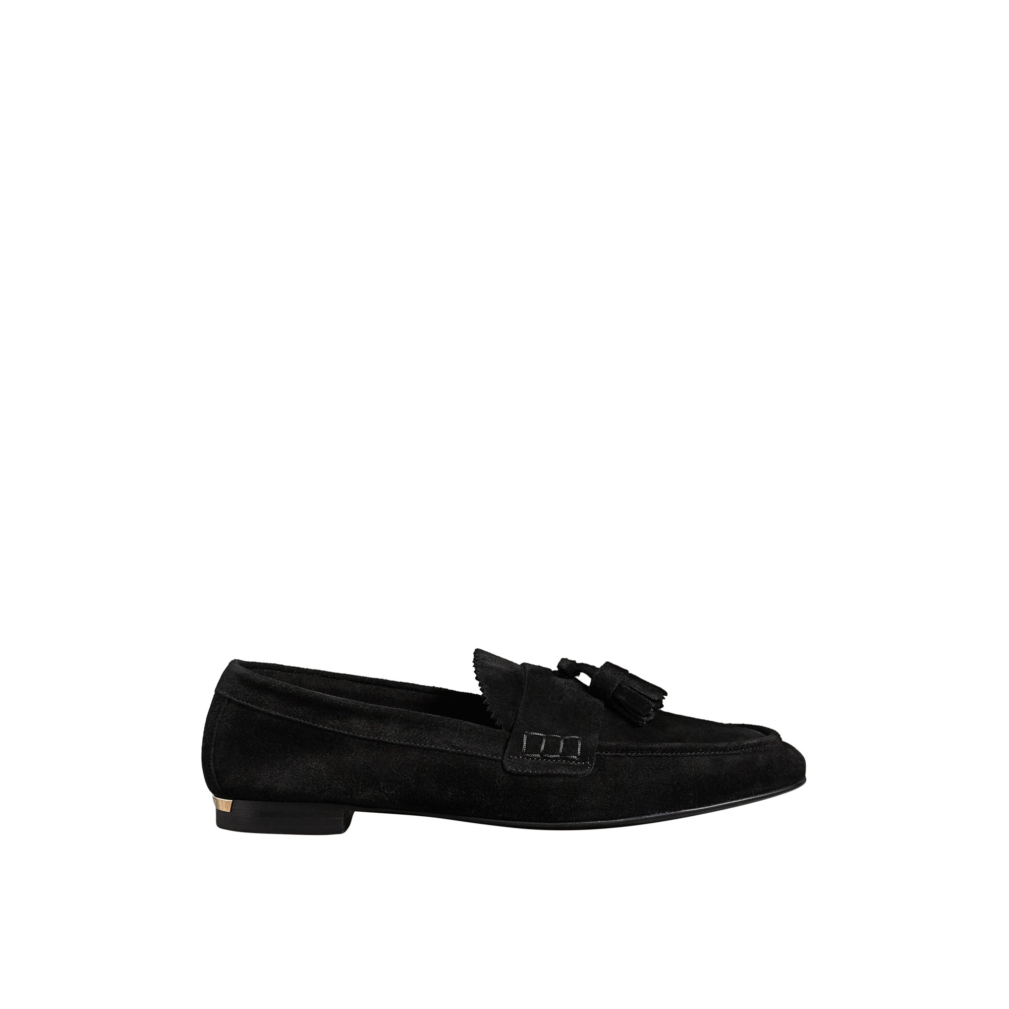 Mocassins en cuir velours avec pampilles - Black