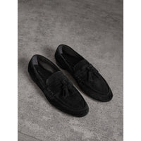 Mocassins en cuir velours avec pampilles - Black