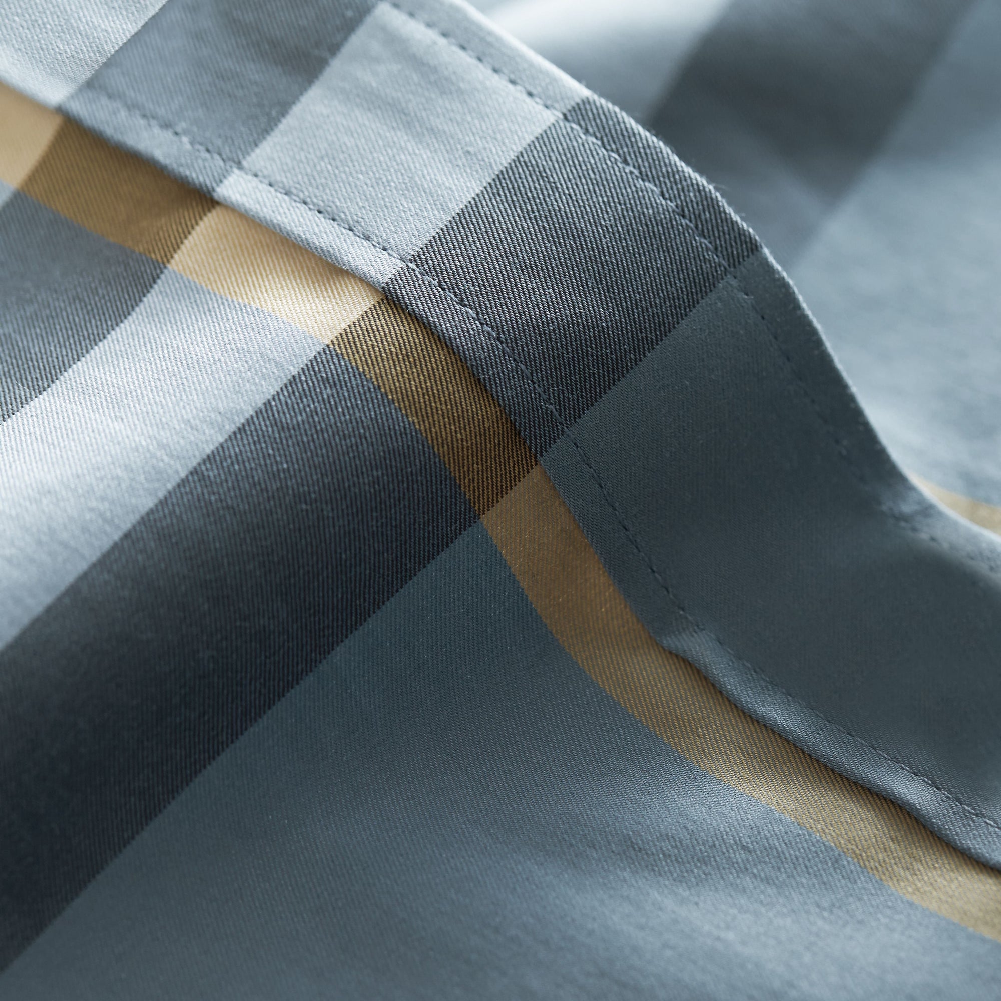 Chemise en coton extensible à motif check - Mineral Blue