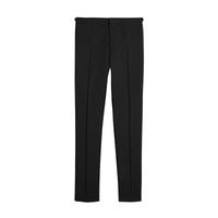 Pantalon habillé de coupe étroite en laine et mohair - Black