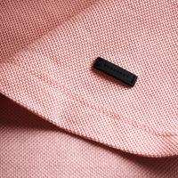 Polo en piqué de coton avec col rayé - Chalk Pink