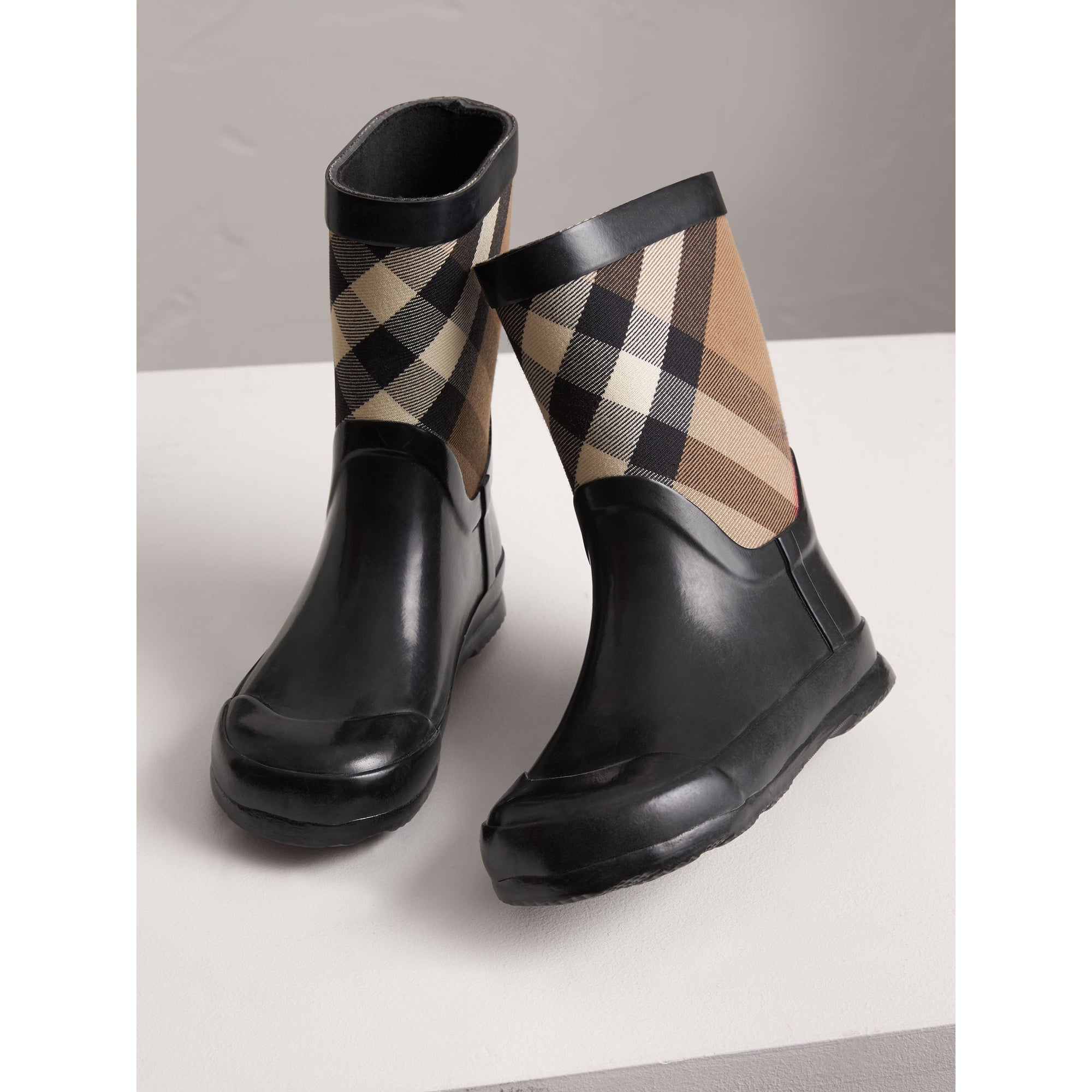 Bottes de pluie avec empiècement House check - Black