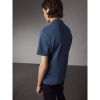 Polo en piqué de coton - Steel Blue